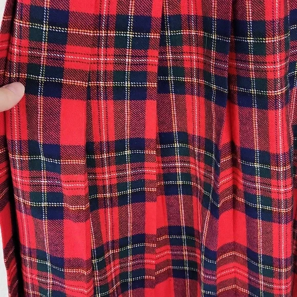 Pendleton 100% Wool Long Skirt Pleated Plaid Red 25" Waist - Picture 3 of 6